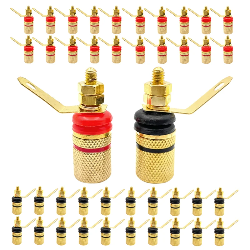 

20Pcs 4MM Banana Plug Socket Binding Post Gold-plated Speaker Terminal Audio Terminal Connector