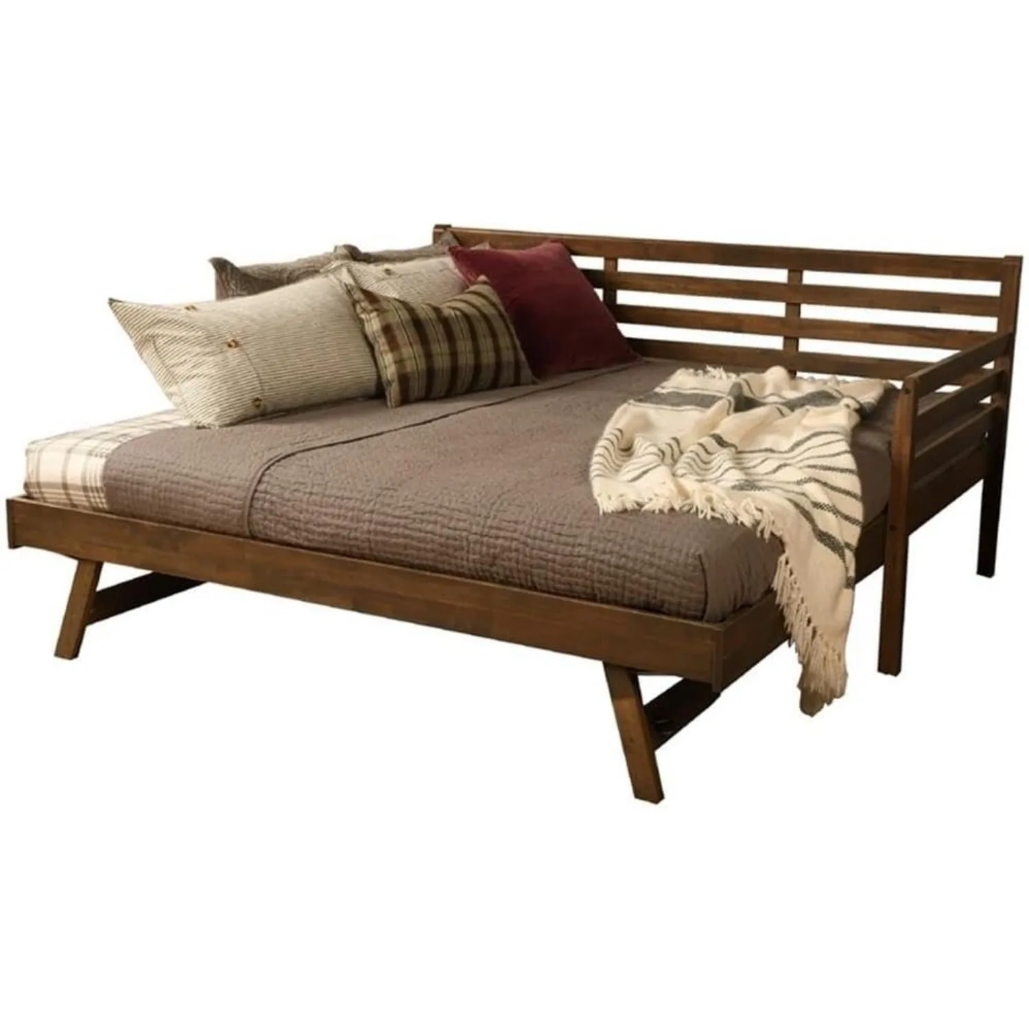 Furniture Twin to King Size Daybed with Pop Up Trundle in Wood,No Box Spring Needed, Easy Assembly,Up to 500 lbs Weight Capacity 3