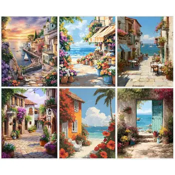 Gatyztoire – Kits de peintures par numéros, peinture acrylique par numéros pour adultes, paysage sur toile, décoration murale moderne pour la maison, Gfit 1