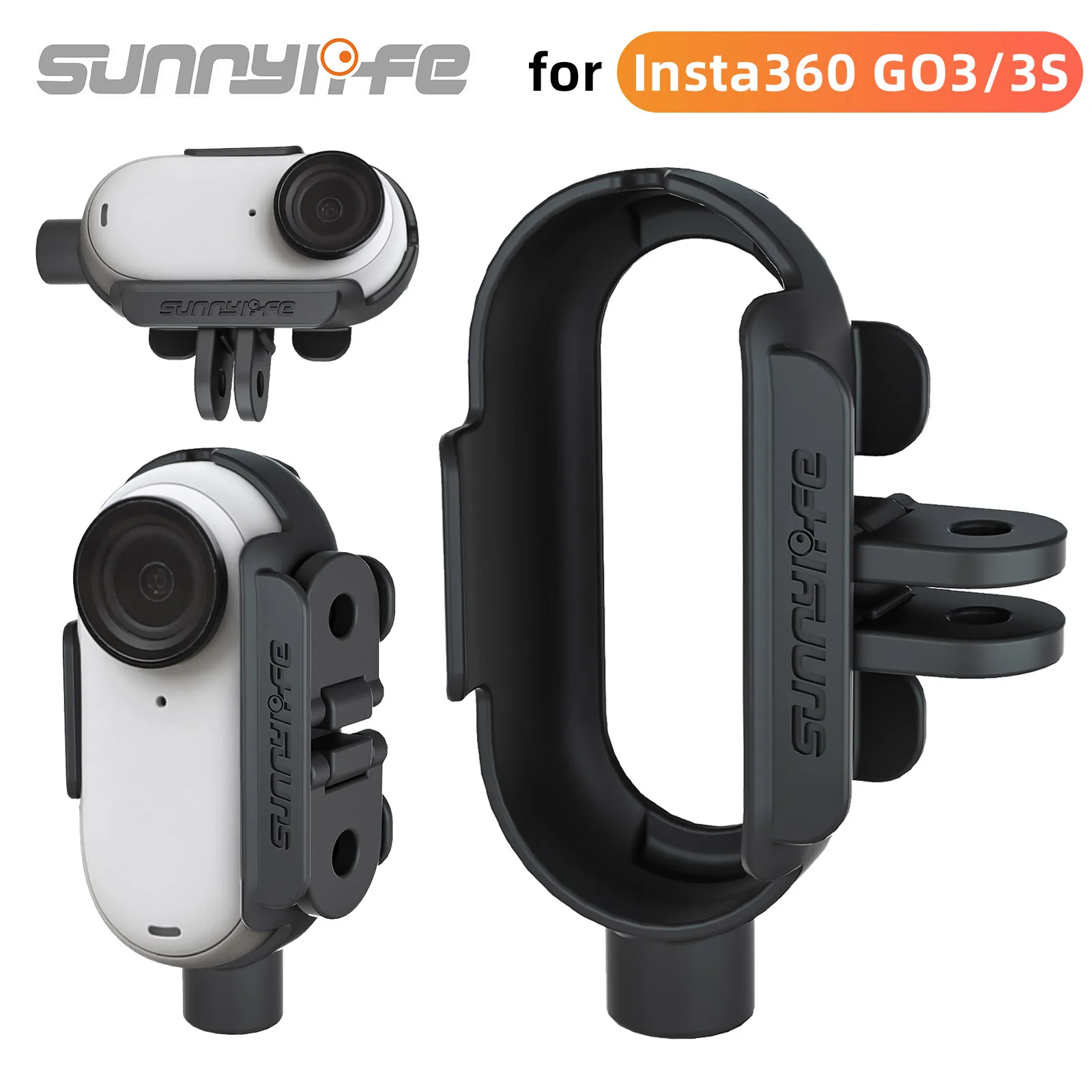 Mount Adapter for Insta360 GO 3 3S 1/4 Inch Multifunctional Mount Adapter Insta 360 GO3 Frame Shell Housing Case Accessories