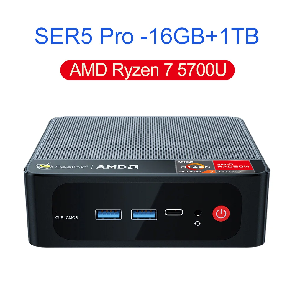 2023 Beelink SER5 Pro Ryzen7 5700U Mini PC DDR4 32GB SSD