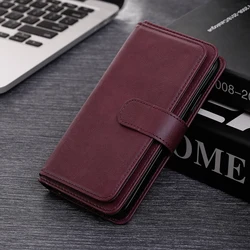 Elegant Leather Wallet Phone Case with Card Slots and Kickstand Feature - Galaxy A23E (Red)