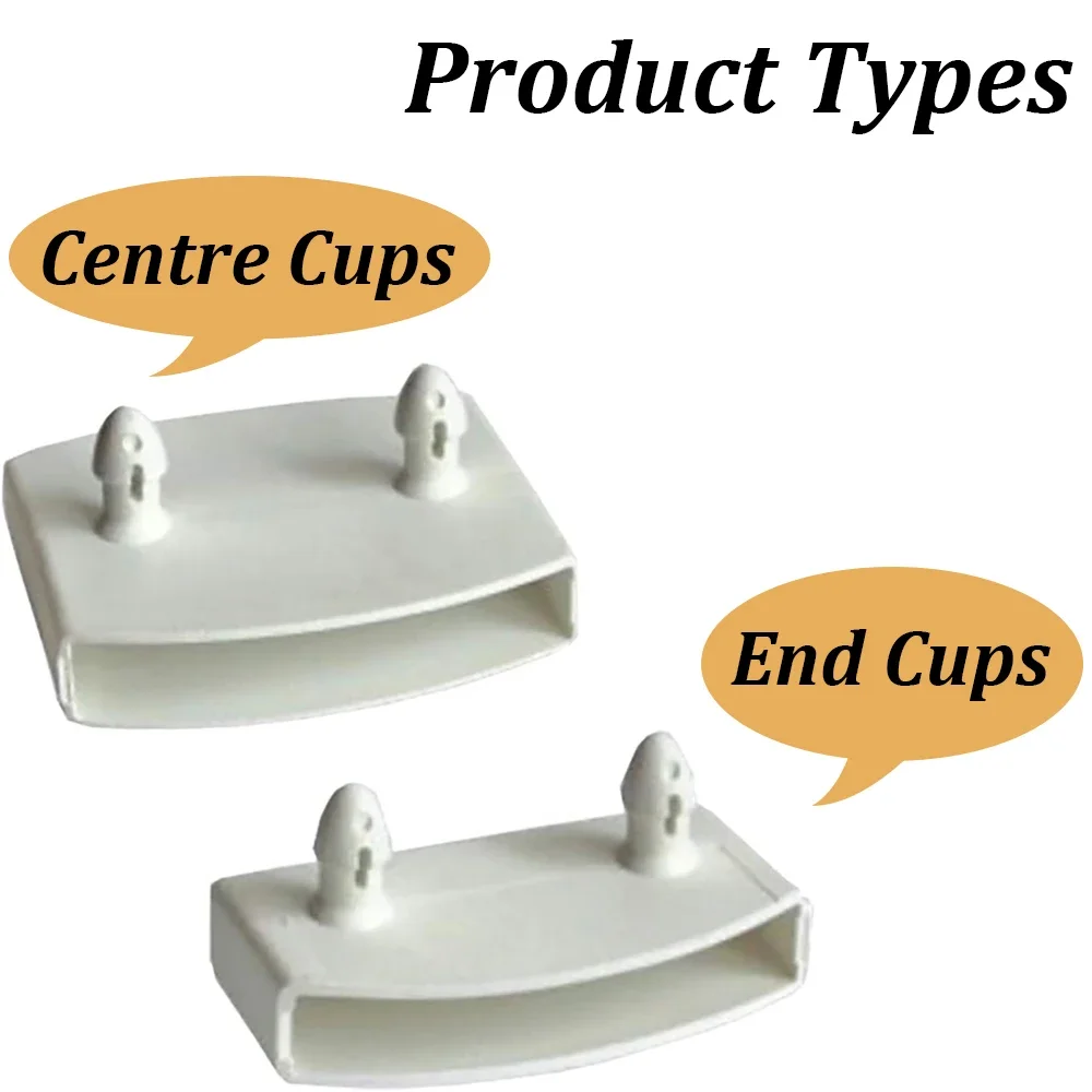10PCS White Plastic Bed Slat Cover Replacement Center/End Caps for Holding Securing Furniture Frame 53mm&times;9mm (Inside Dimension) furniture frame bed slats connectors