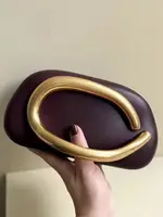 Gold Metal Closure Box Clutch Bag Women Evening Wedding Party Cute Purse Bag Handbag Dark Red Beige 2025 Spring New Fashion - Image 4