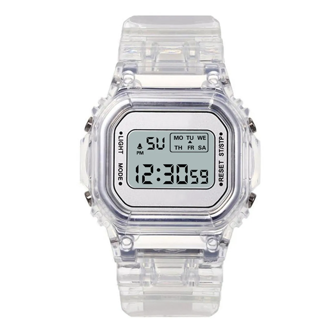 relogio masculino Men Women Watches Transparent Digital Sport Lover's Gift Children Kid's Wristwatch Female Clock Specification 2