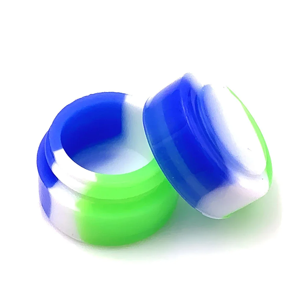 Mini Storage Boxes 10PCS Silicone Container 2ML 3ML 5ML Jar Storage Box Mix Colors Nonstick Concentrate Containers Jars Oil Wax Case