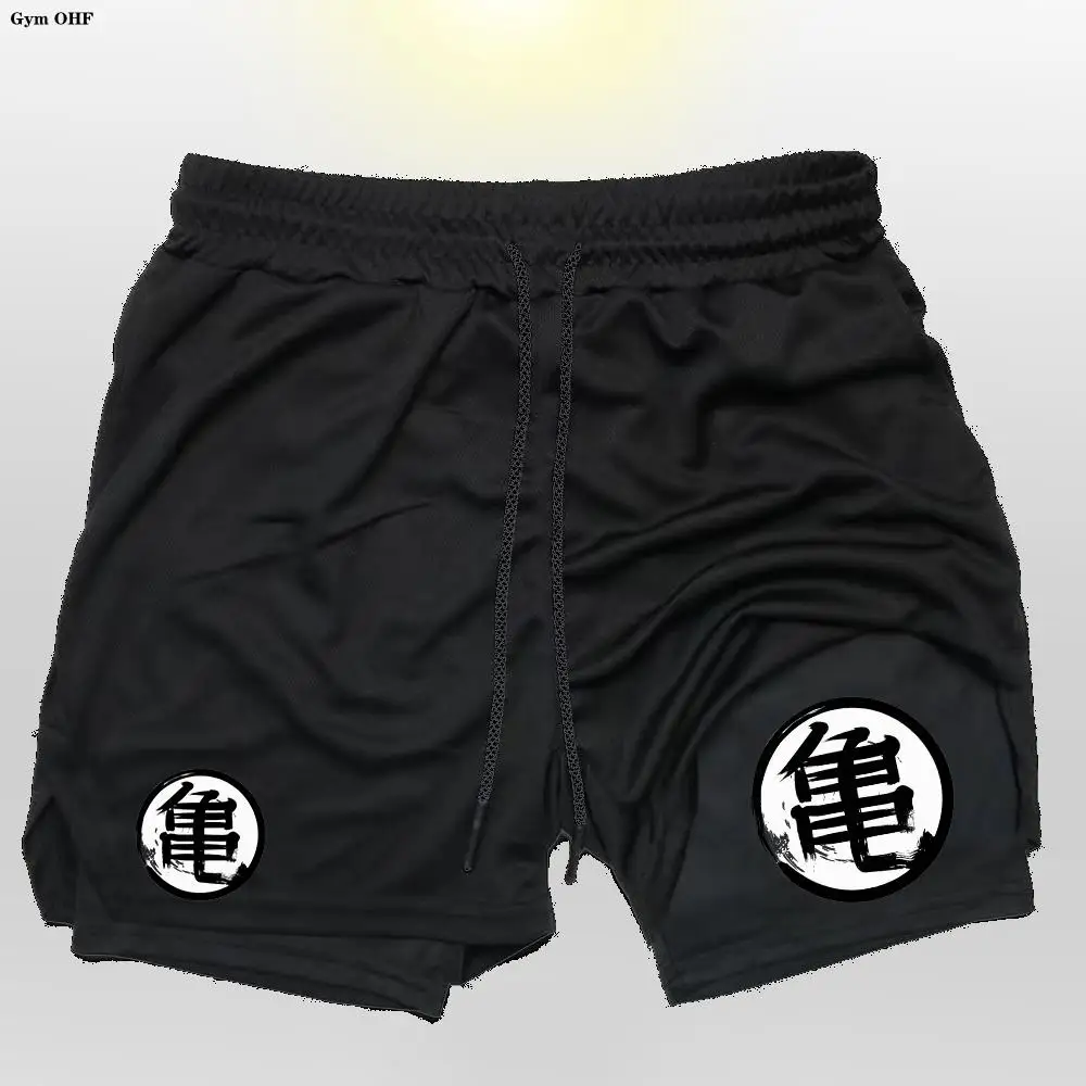 Goku Anime 2 in 1 Sports Shorts Quick Dry Workout Running Jogging For Men sports shorts,quick drying shorts,jogging shorts,sport shorts,running shorts