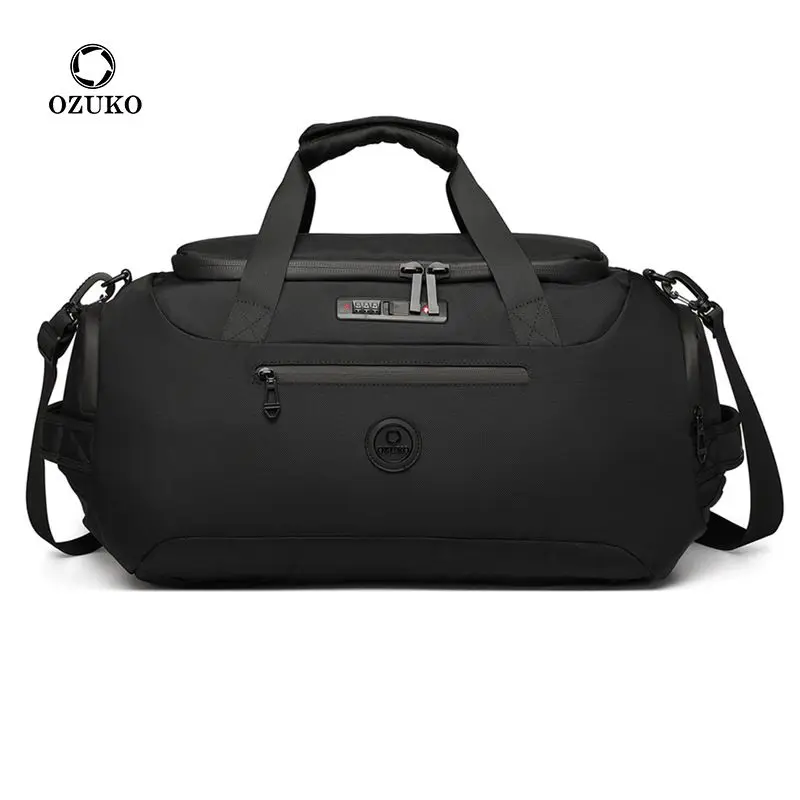 

OZUKO Men Travel Duffel Bags Large Capacity Gym Handbags With Shoes Bag Wet Pocket Multifunction Short Trip Waterproof Backpacks