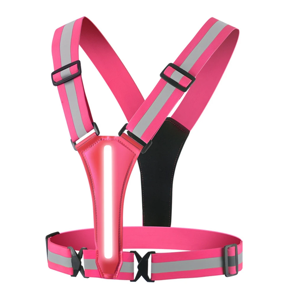 LED 러닝 조끼 USB 충전식 반사 야간 작업 안전 조끼 조절 가능한 야간 러닝 조끼 높은 가시성 탄성 밴드