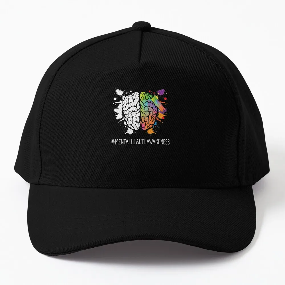 

Mental Health Awareness Colorful Brain Baseball Cap Christmas Hats Hat Man For The Sun Trucker Hats Hats For Women Men'S