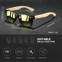 Fashion Bamboo Wood Vintage Square Sunglasses Wooden Men Women Luxury Brand Designer Sun Glasses Driving Fishing UV400 Eyewear - Image 6