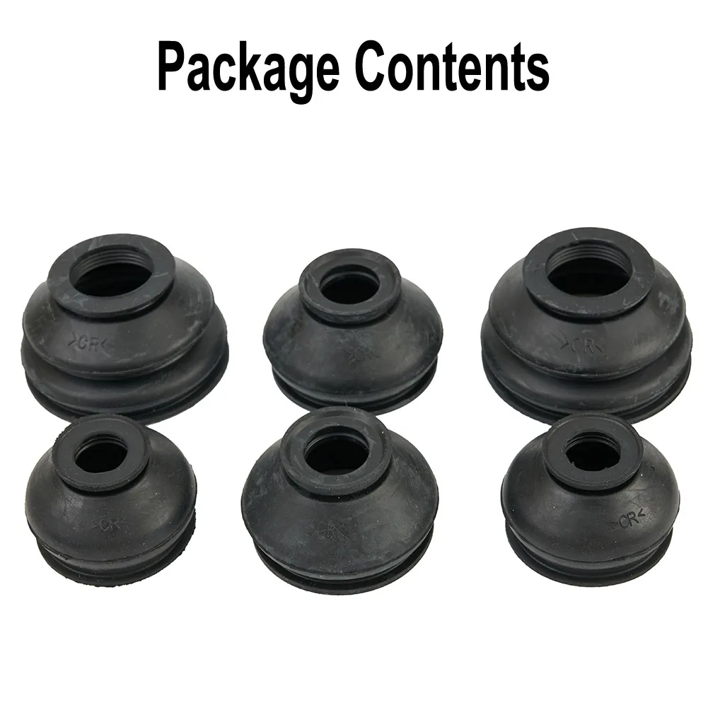 Ball Joint Dust Boot Covers Replacing Rubber Set Car Flexibility High Quality Minimizing Wear Part Tie Rod End 6pcs