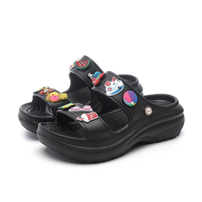 Black flip-flops