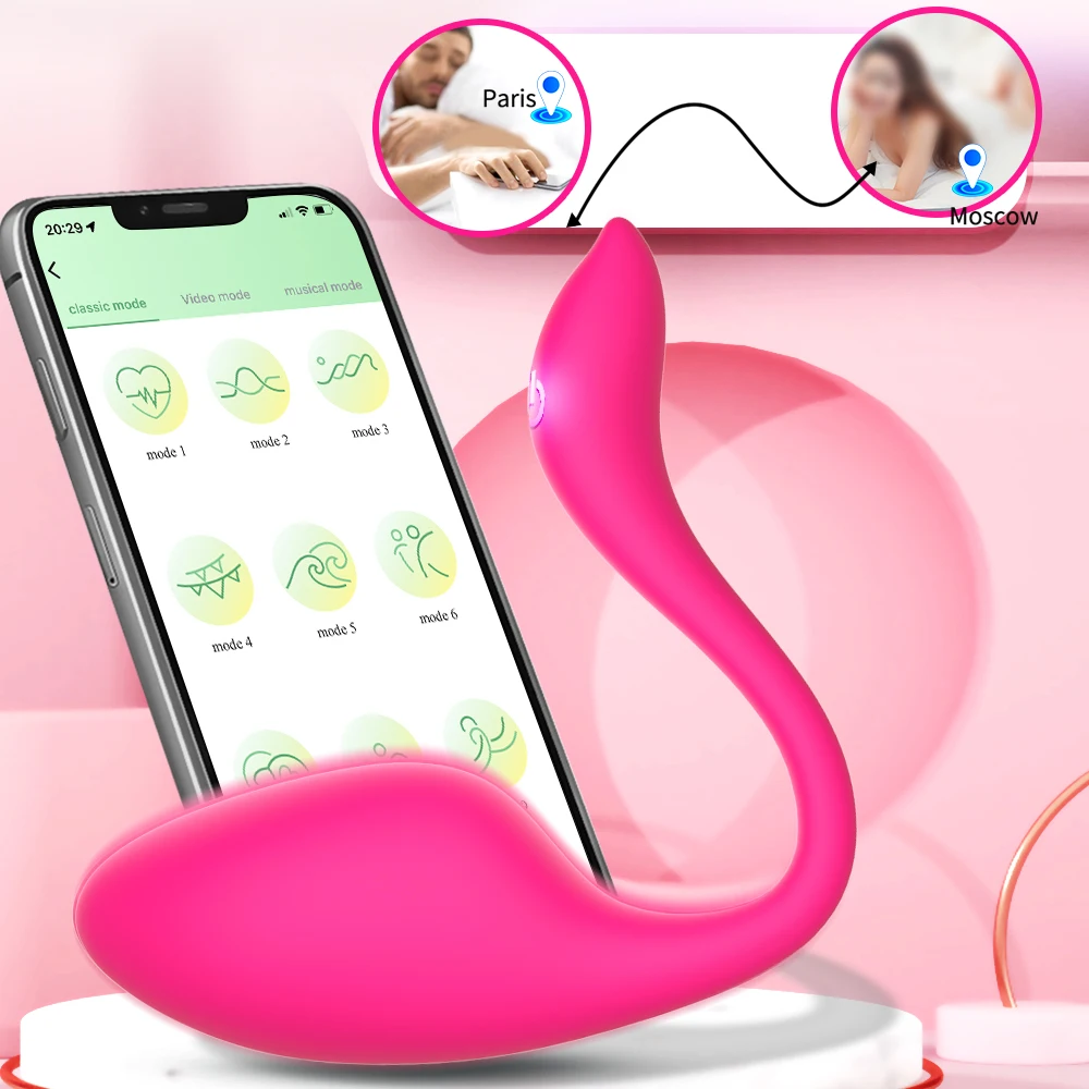 Vezeték nélküli Bluetooth G-pont vibrátor nőknek APP távirányítóval viselhető vibráló tojás alakú csikló női bugyi S_voghion.com