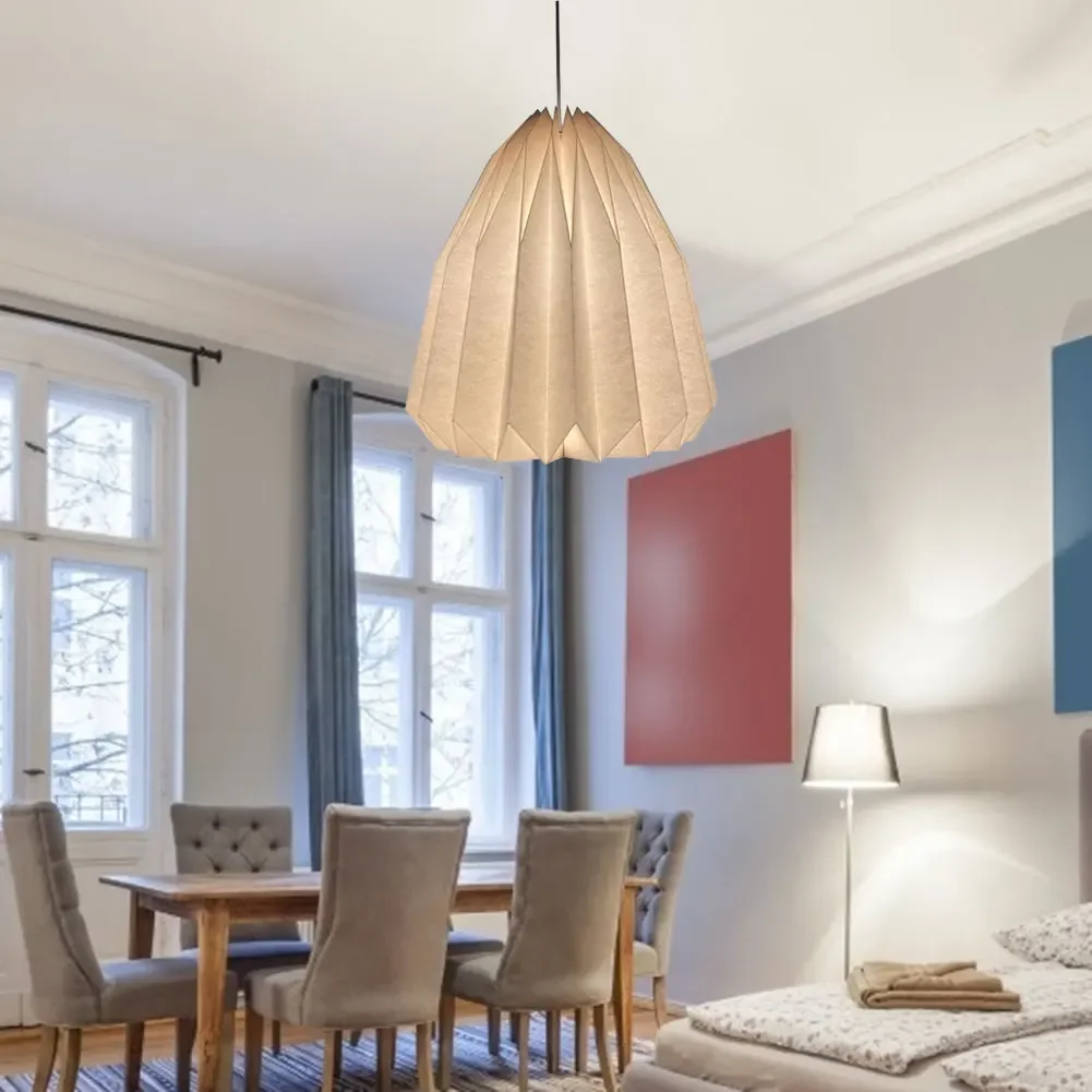 Pendant Lights Ceiling Light Pendant Lamp 1PC Origami Ceiling Lamp Shade Hanging Lamp Cover Nordic Pumpkin/Garlic/Waist/Diamond Lampshade Home Pendant Light Cord Fixture