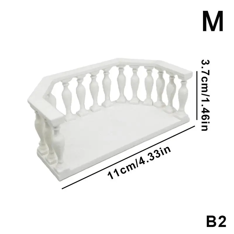 European-Style Miniature Dollhouse Balcony with Railing