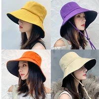 Double-sided Foldable Bucket Hat for Women Girls Summer Sun Hat Visor Fisherman Cap Anti-UV Wide Brim Sunscreen Hats Caps Gorra 4