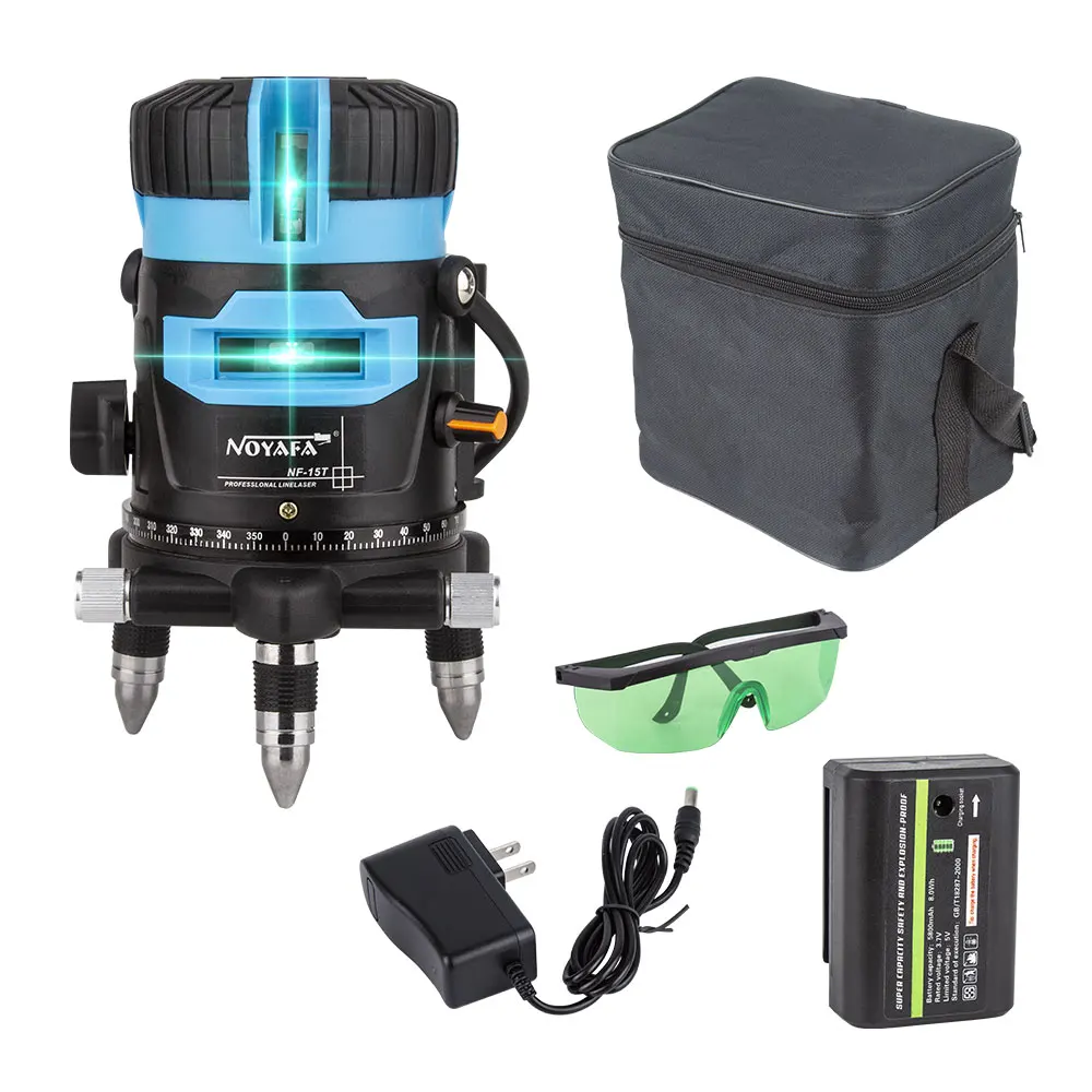 

NOYAFA New upgrade 4D Laser level 5 lines rotary 360 Green Beam Indoor and outdoor level laser 12 lines