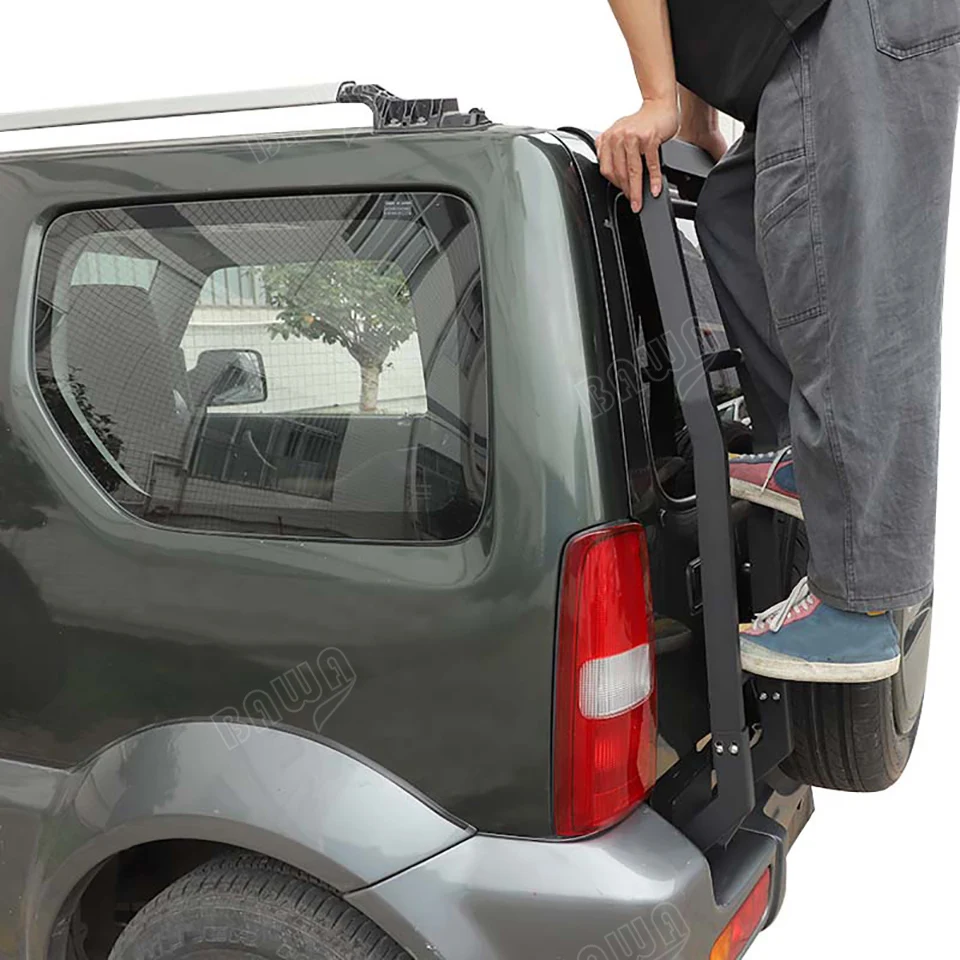 باوا سبائك الألومنيوم الباب الخلفي تسلق سلم الباب الخلفي رف الجذع الرف لسوزوكي جيمي 2007-2017 الملحقات الخارجية