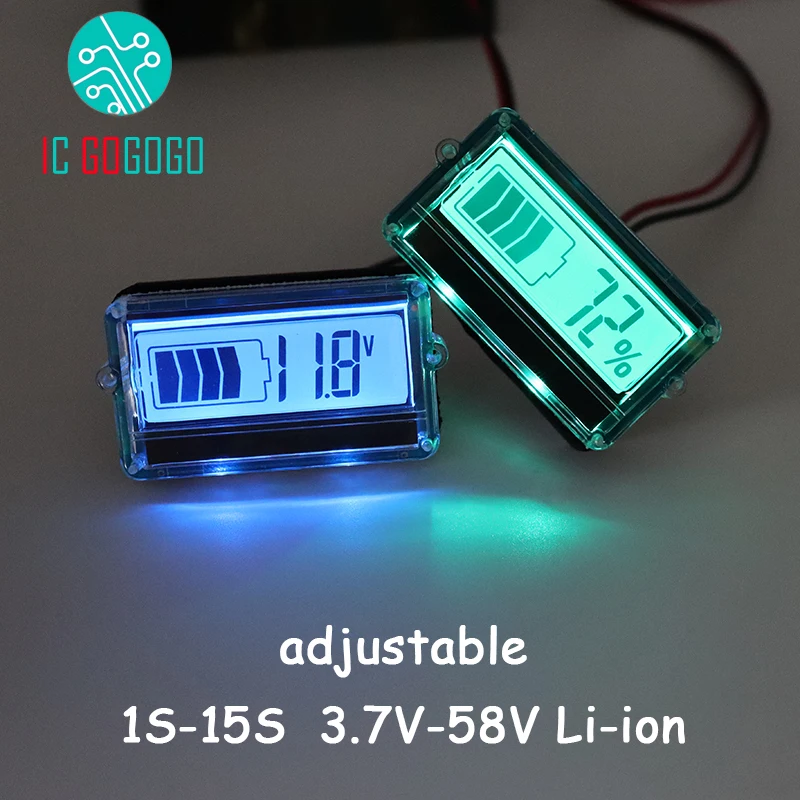 TH01 LCD 1S 2S 3S 4S 5S 6S- 15S Lithium Battery Capacity Indicator Display Lipo li-ion Adjustable Remaining Detector Tester
