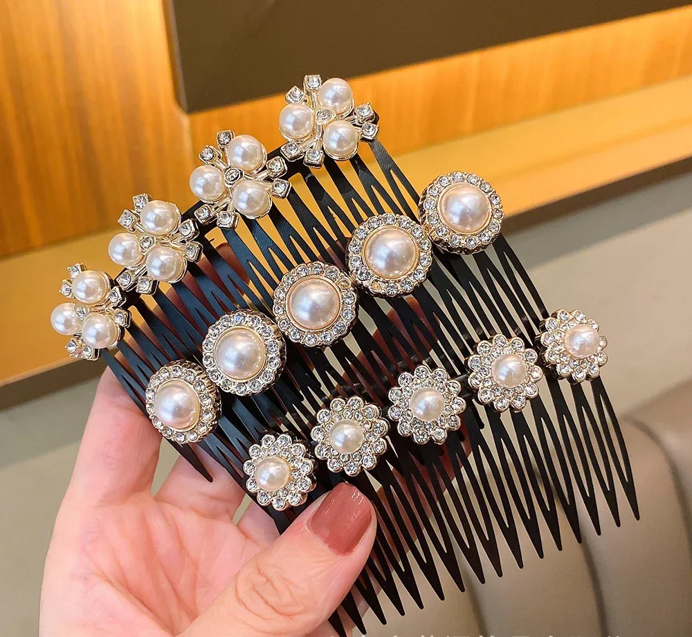 Description Picture 3 of itemSparkling Crystal Stone Braided Hair Clips Double Bangs Braided Barrettes Hairpins Women Girls Hair Styling Accessories Braiders