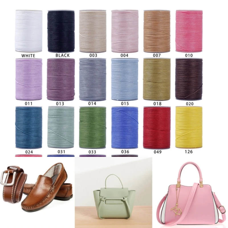 Leather Waxed Thread Cord Waxed Line For DIY Handicraft Tool Hand Stitching Thread Round Line 22 Colors 160m/lot 0.35mm leather sewing tools