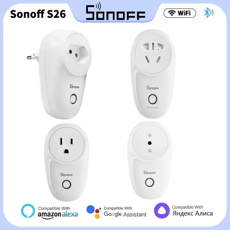 

Sonoff S26 16A Wifi Smart Socket Schakelaa Smart Home Timing Plug eWelink APP Remote Voice Control With Google Sssisant Alexa