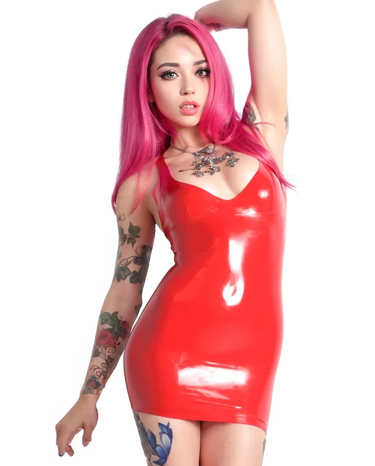 latex dress women fetish skirts gummi rubber long gloves gummy fetish wear wetlook bodysuits sexy skirts women