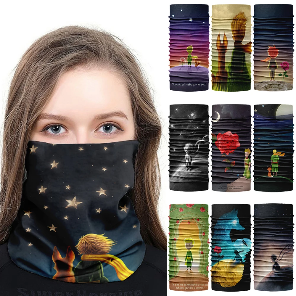 Multifunctional Seamless Magic Headscarf Cartoon Little Prince Fun Balaclava Men Women Riding Fishing Motorcycle Face Bandana