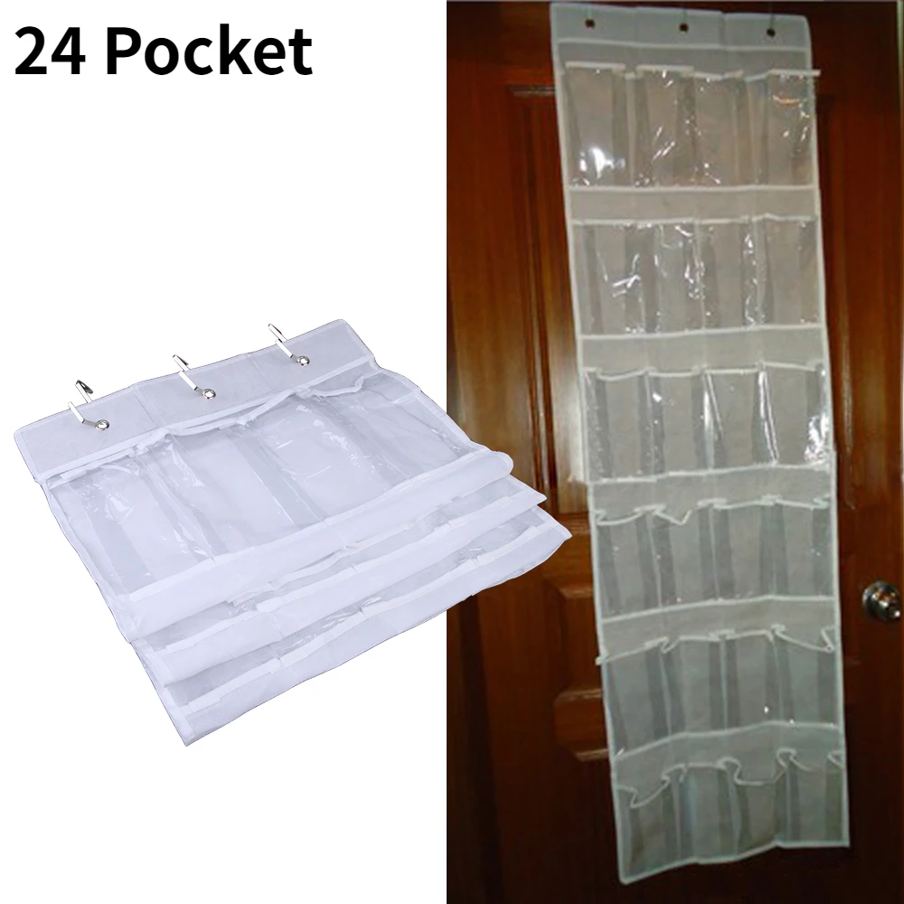 Over the Door Shoe Organizer with 24 XL Fabric Pockets