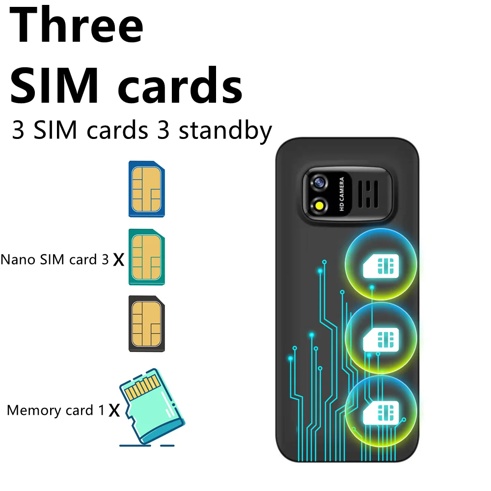 SERVO BM5310 Mini Small Mobile Phone 3 SIM Card Magic Voice Auto Call recorder Bluetooth Dialer Speed Dial 1.3"Screen Cellphones 2