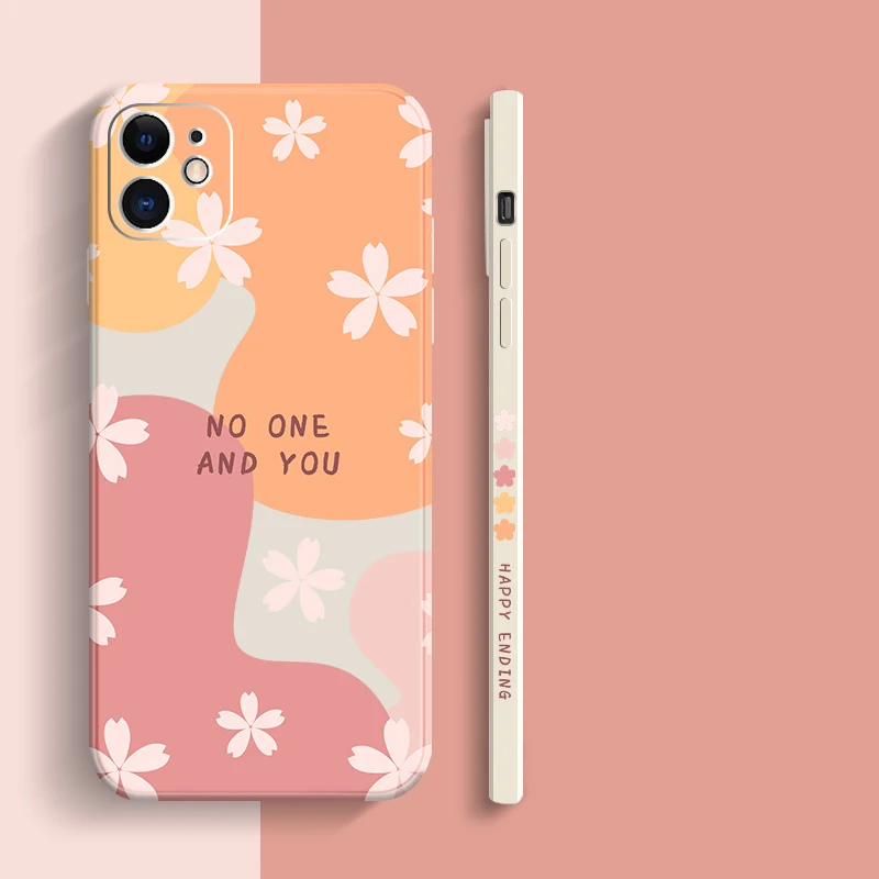 Colorful Cartoon Flower Silicone Shockproof Matte Phone Case