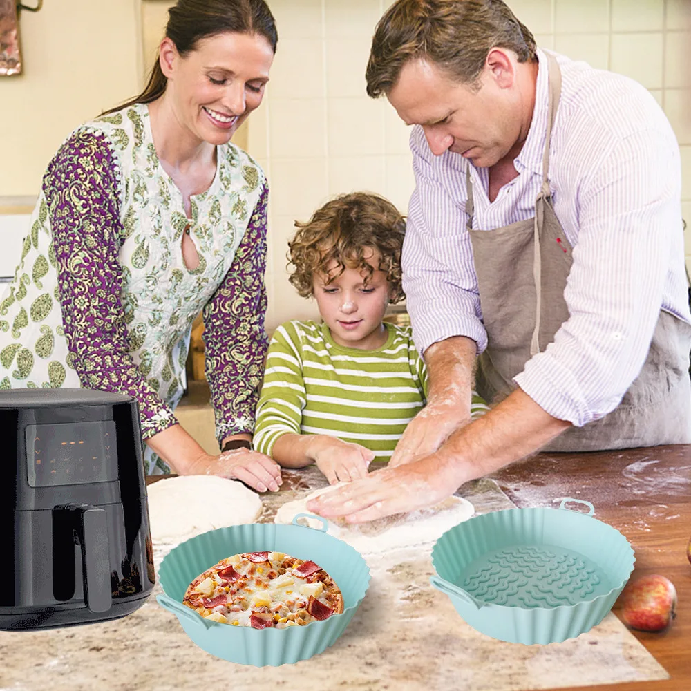 Reusable Silicone Baking Tray for Air Fryer - Non-Stick Round Oven