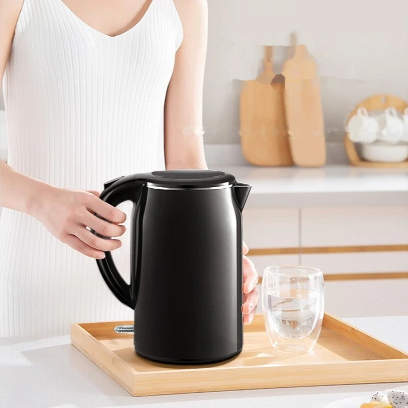 Dezin Electric Kettle, 1.2L Portable Electric Tea Kettle with Double Wall,  304 Stainless Steel Kettle Water Boiler, Small Electric Kettle with Auto