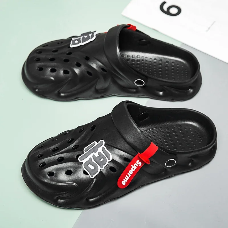 2023 Men's Sandals Slippers Breathable Home Slippers Outdoor Fashion Garden Cape Lovers Water Shoes Men's Black Sandals