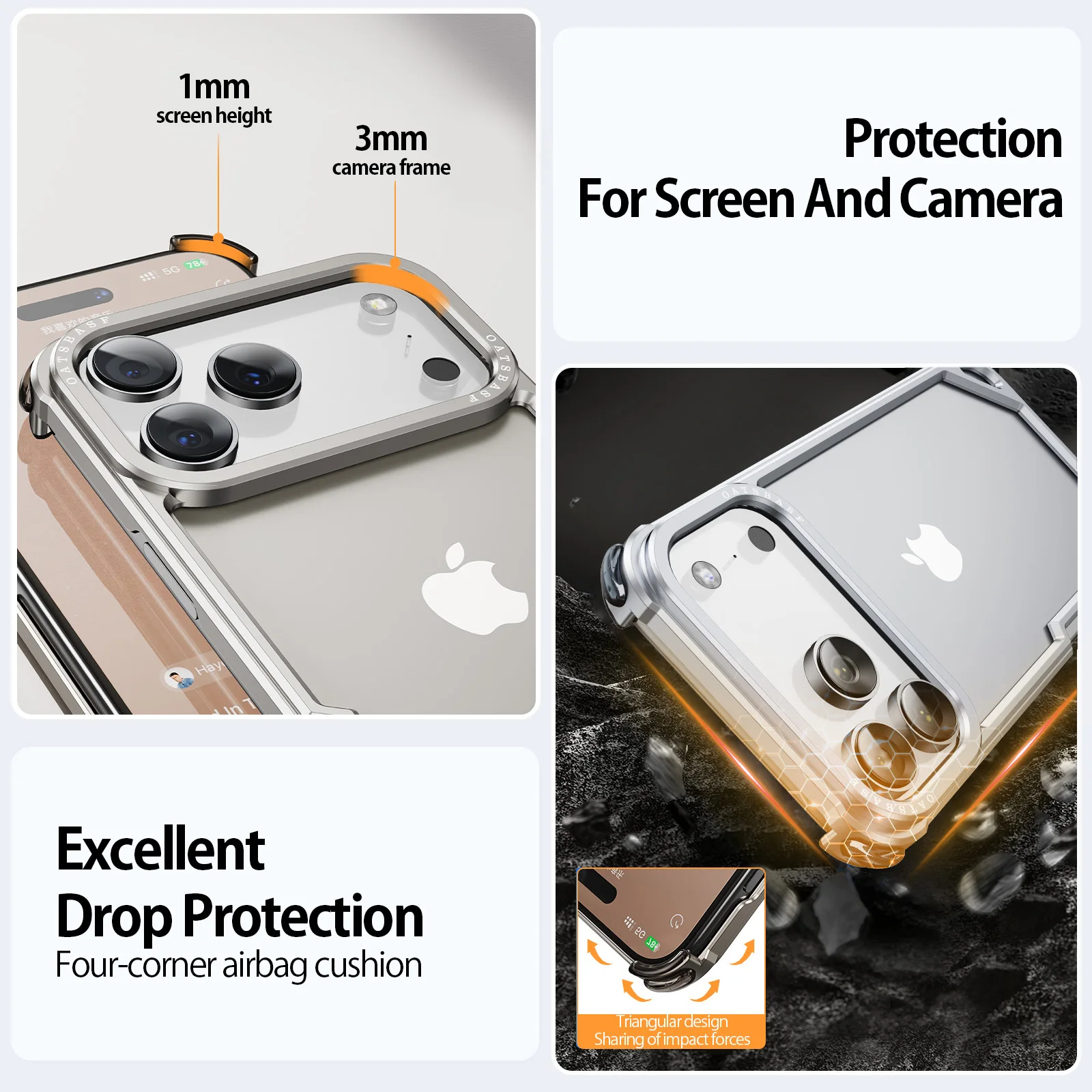 Eary Frameless Case for iPhone 17 Pro Max 17 Air Magsafe Metal Shockproof Protective Phone Cover Aluminum Alloy Anti-Drop Shells