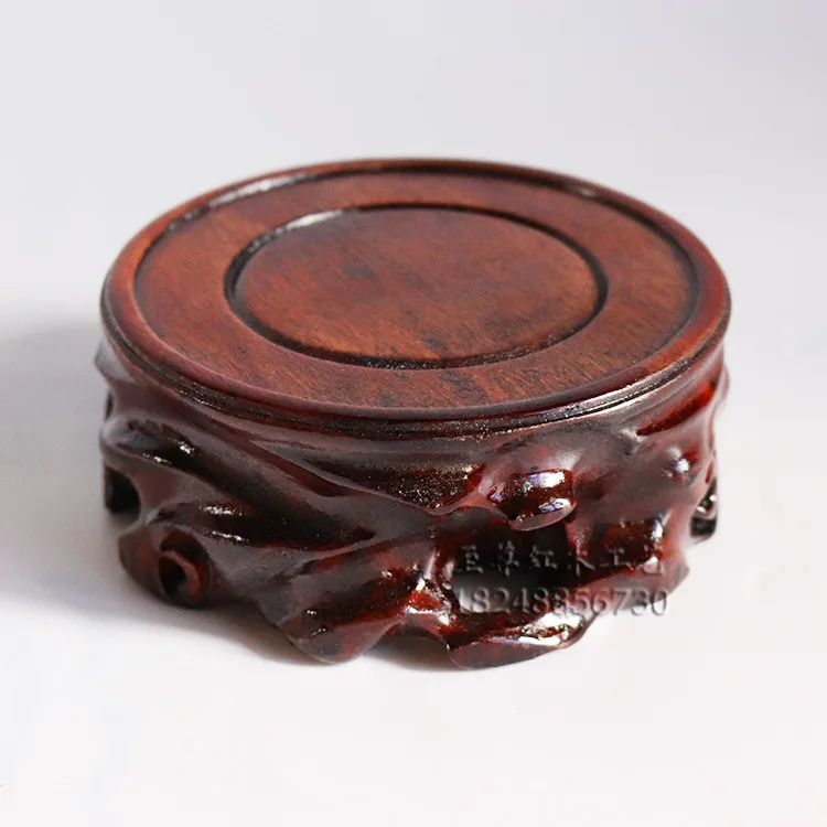 Premium Massivholz Mini Runder Sockel - Präsentationsständer für Figuren, Vasen, Bonsai-Töpfe & Teetabletts Wohndekor Podest – Detail 5