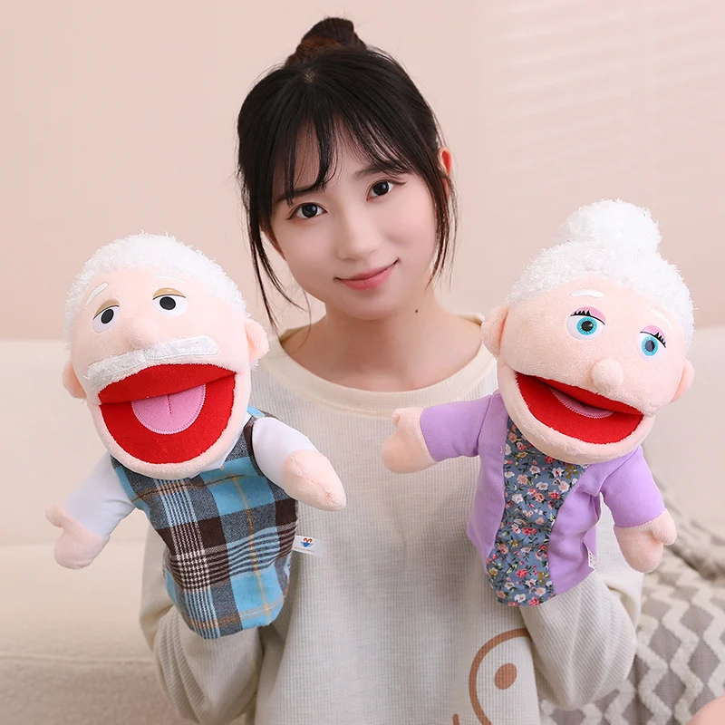 New 28cm-33cm Kids Plush Finger & Hand Puppet Popular Activity Boy Girl Role Play Bedtime Story Props Family Playing Toys Doll