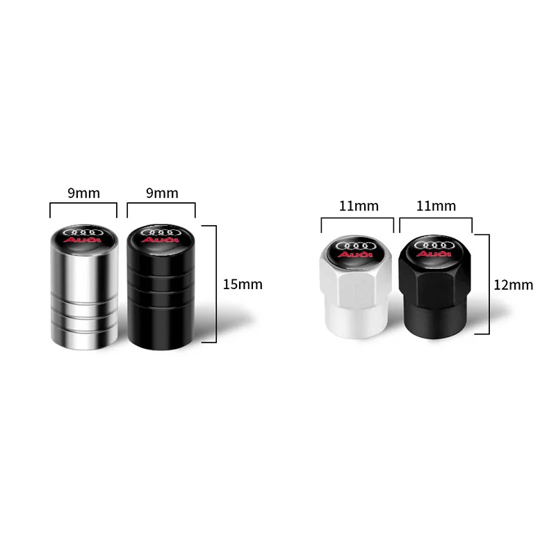 Elegant Metal Car Tire Valve Stem Caps - Set of 4