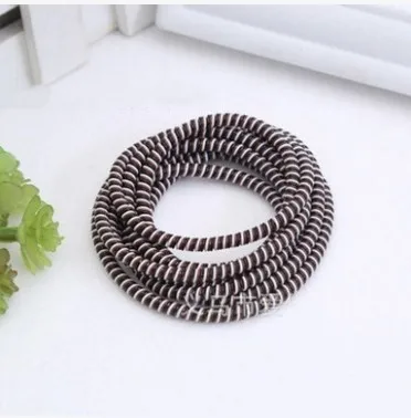 1.1m Solid Colorful TPU Spiral USB Charger Cable Cord Protector Saver Wrap Cable Winder For iphone Data Cable Organizer