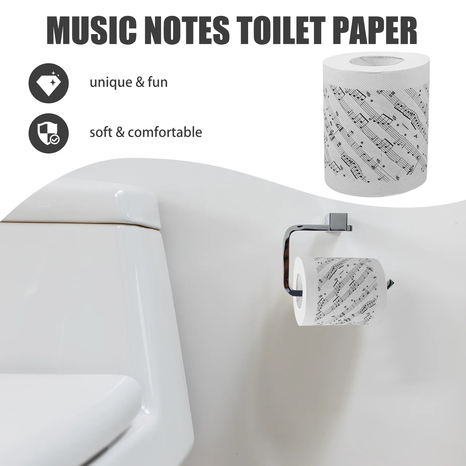 1 Roll Music Notes Tissue Paper Party Toilet Paper Face Tissue Towel for Bathroom Home toilet tissues rolls