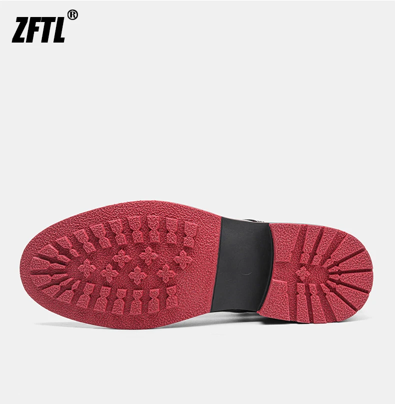 ZFTL Men's boots British style single boots autumn new shiny leather boots Basic boots Men Black Ankle Boots Retro Casual Bots
