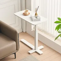 Height Adjustable Bedside Desk with Pneumatic Lift Multi-Functional Mobile Study Table for Home Office/Living Room/Sofa Side