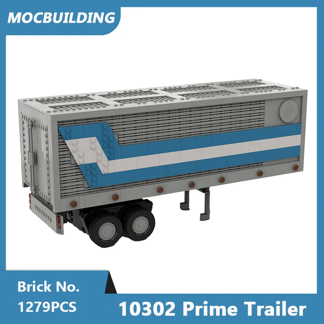 MOC Building Blocks 10302 Prime Trailer DIY Assembled Bricks Creative Expert Truck Series Children Toys Display Gifts 1279PCS 2