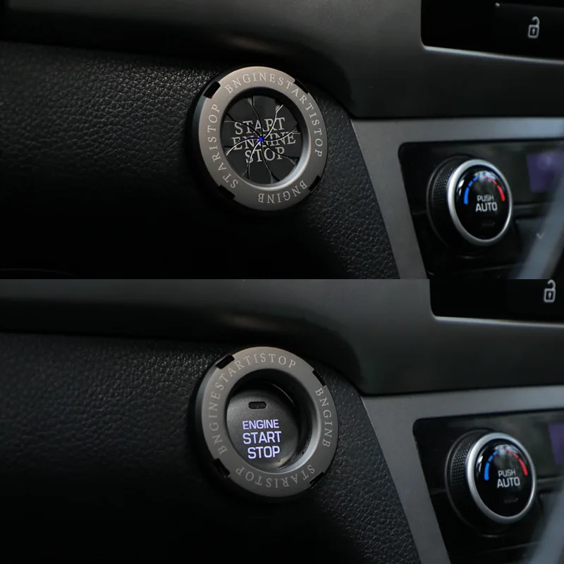 Car Ignition Switch Cover Start Stop Button Blade-type Rotatable Protection Cap Interior Decoration