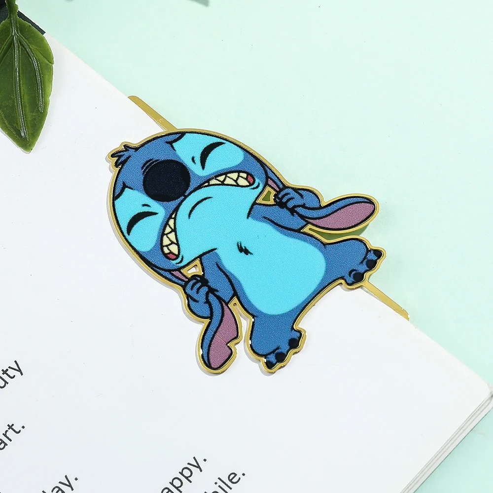 Bookmarks Stationery Supplies Metal Bookmark Cute Stitch Book Marks Cartoon Anime Fans Gifts Collect Metal Bookmarks Gifts From Parents to Kids Toys for Students Stationery