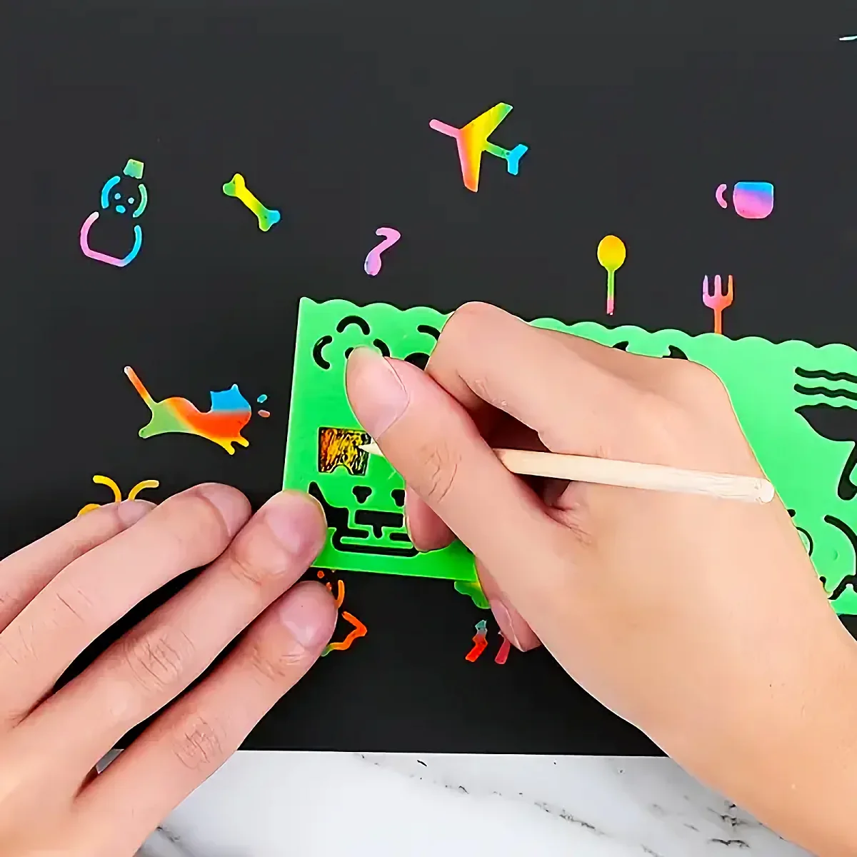 Versatile Scratch-Off Art Stylus Set - 10-Piece Brush and Scraper Tool Collection