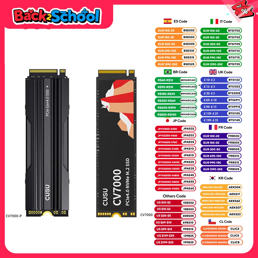 【SSD 1TB】CUSU CV5000 M.2 NVMe PCIe4.0 x4 CUSU SSD 1TB 2TB M2 NVMe SSD Hard Drive M.2 PCIe4.0 x4 2280