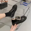 Round Toe Thick Sole Women Shoes Flat Sole Square Diamond Blingbling Shallow Solid Fashion Casual Comfortable Party Women Shoes 5