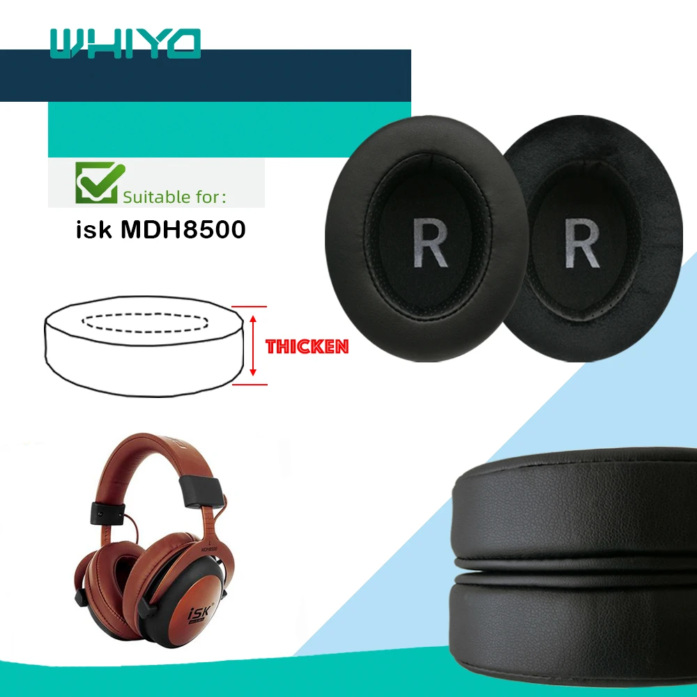 

Whiyo Replacement Ear Pads for isk MDH8500 Headphones Cushion Velvet Earpad Cups Earmuffes Cover